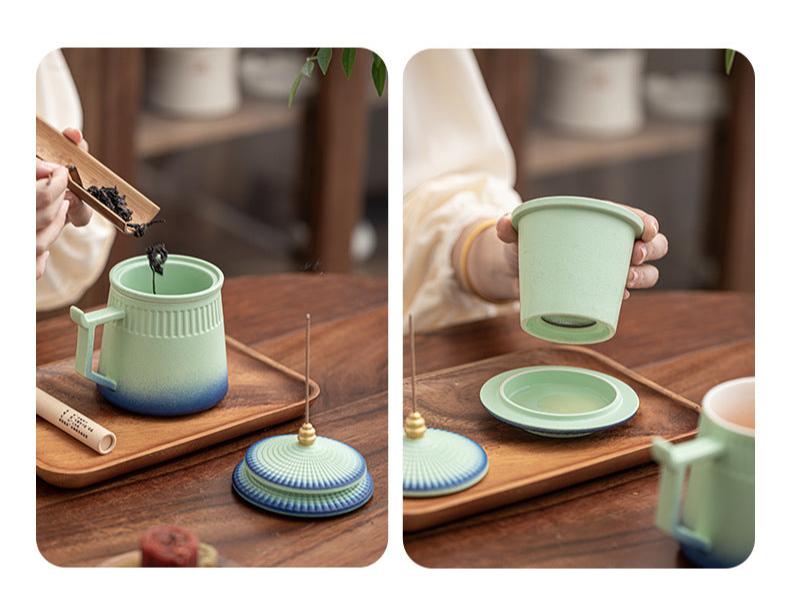 Experience tranquility and elegance with our Chinese Ceramic Tea Cup with Lid and Incense Stick. Crafted from high-quality ceramic, this beautifully designed with forbidden city building structure tea cup enhances your tea-drinking experience while keeping your beverage warm. The accompanying incense stick adds a soothing aroma, creating the perfect atmosphere for relaxation and mindfulness.