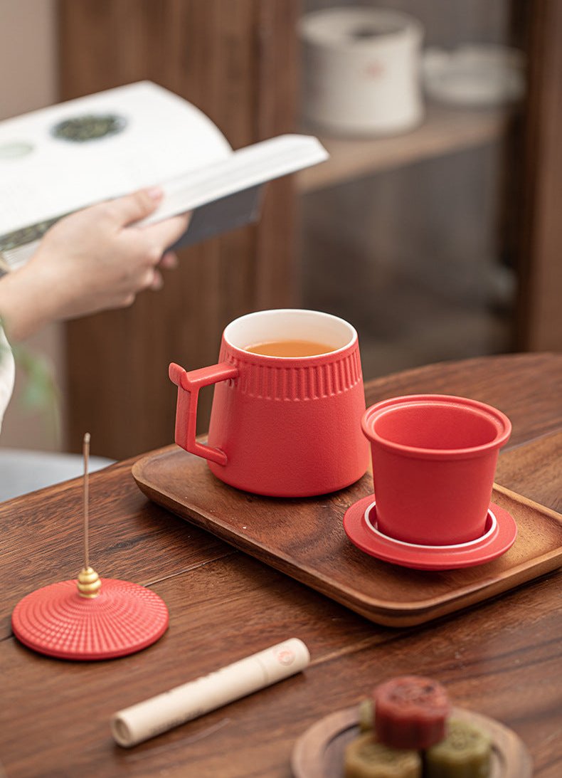 Experience tranquility and elegance with our Chinese Ceramic Tea Cup with Lid and Incense Stick. Crafted from high-quality ceramic, this beautifully designed with forbidden city building structure tea cup enhances your tea-drinking experience while keeping your beverage warm. The accompanying incense stick adds a soothing aroma, creating the perfect atmosphere for relaxation and mindfulness.