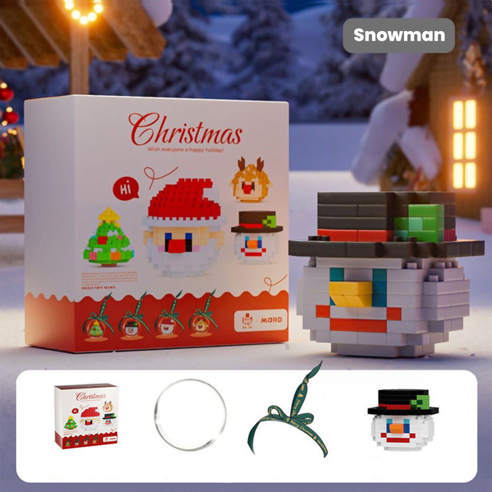 Celebrate the holidays creatively with our holiday building blocks set! Assemble a Christmas tree, Santa Claus, snowman, and reindeer while using the included globes as decorations or portable keychains. Fun for all ages this season!