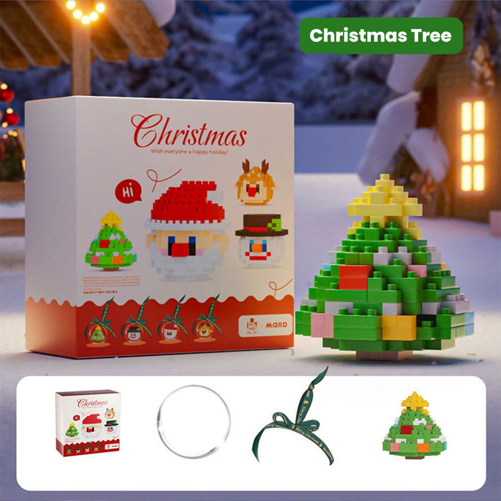 Celebrate the holidays creatively with our holiday building blocks set! Assemble a Christmas tree, Santa Claus, snowman, and reindeer while using the included globes as decorations or portable keychains. Fun for all ages this season!