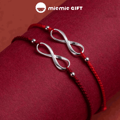 Handcrafted-Red-String-Bracelets-with S925-Sterling-Silver-Möbius-Ring-Charms-wine-red-and-red